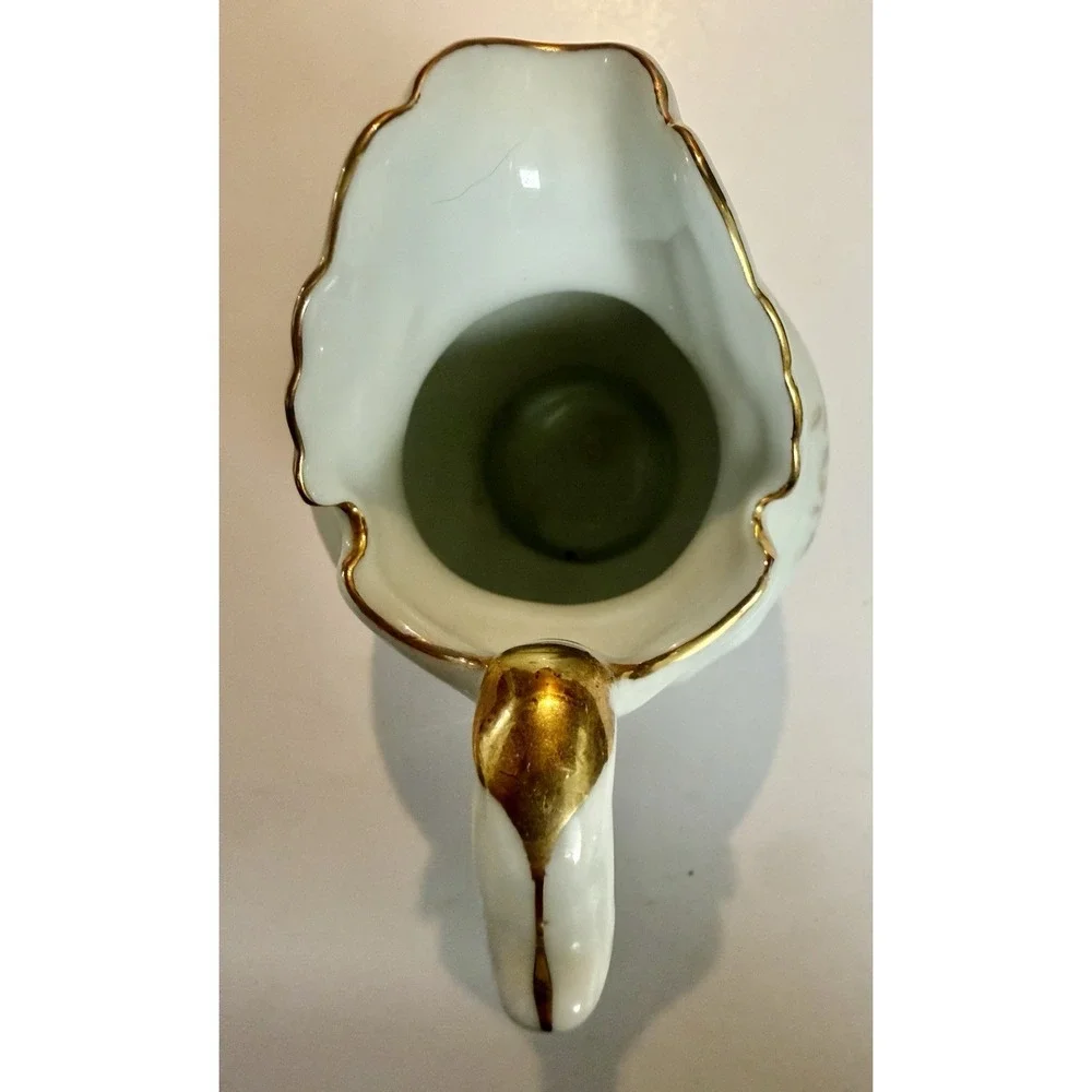 Vintage Lefton China Hand Painted Flowers #6843 Petite Pitcher & Wash Bowl